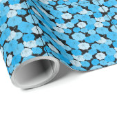 Papier Cadeau Parapluies bleues Motif 01 Black BG (Coin rond)