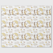 Papier Cadeau Parapluies de Weasels, Nuages de pluie, Fleurs (Plat)