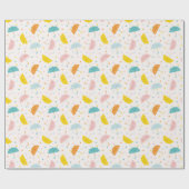 Papier Cadeau Parapluies et gouttes d'eau (Plat)