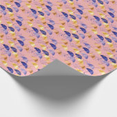 Papier Cadeau Parapluies, gouttes, motif coloré transparent. (Coin)