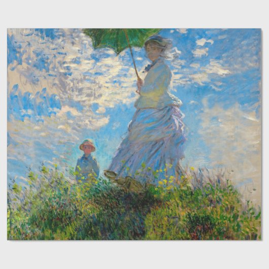 Papier Cadeau Parasol Monet Femme Impressionnisme (Plat)