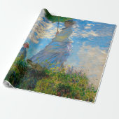 Papier Cadeau Parasol Monet Femme Impressionnisme (Déroulé)