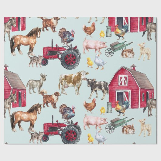 Papier Cadeau Parc aquarelle  (Plat)