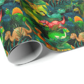 Papier Cadeau Parc Dinosaur (Coin rond)