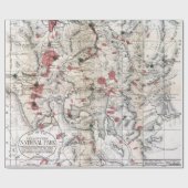 Papier Cadeau Parc national Vintage de Yellowstone Topographie (Plat)