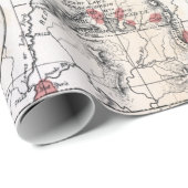 Papier Cadeau Parc national Vintage de Yellowstone Topographie (Coin rond)