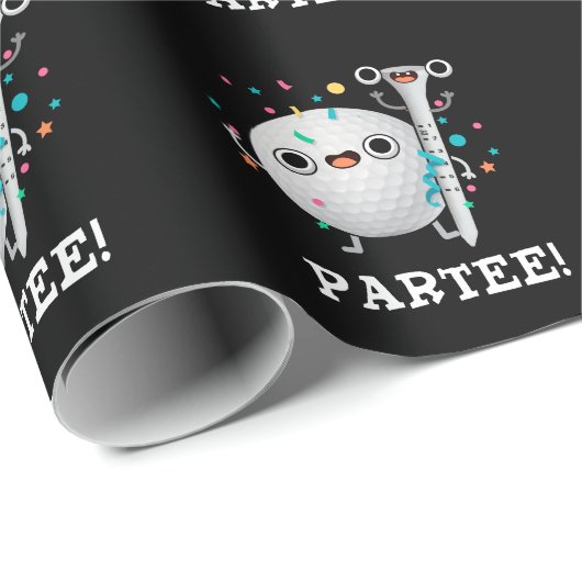 Papier Cadeau Parc Tee Funny Golf Pun Dark BG (Coin rond)