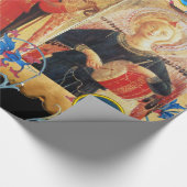 PAPIER CADEAU PARCHEMENT D'ANGELS MUSICAUX, FLEURS BLEU ROUGE, G (Coin)