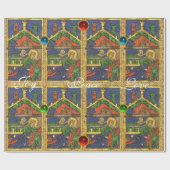 PAPIER CADEAU PARCHEMENT NATIVITÉ NOËL AVEC DES STONES DE JEUX (Plat)