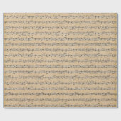 Papier Cadeau Parchemin de musique rustique Kraft Ephemera Antiq (Plat)