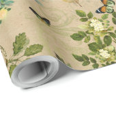 Papier Cadeau Parchemin floral (Coin rond)