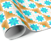 Papier Cadeau Parchemin multicolore motif géométrique (Coin rond)