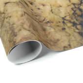 Papier Cadeau Parchemin Or Et Marbre Brown (Coin rond)