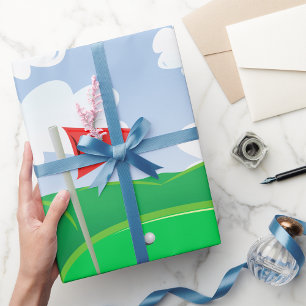 Papier Cadeau Parcours de golf Papier éco-enveloppant