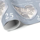 Papier Cadeau Parents argent mariage anniversaire photo année en (Coin rond)