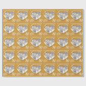 Papier Cadeau Parents mariage d'or anniversaire photo envelopper (Plat)