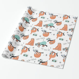 Papier Cadeau Paresses paresseuses mignonnes