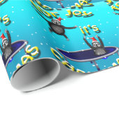 Papier Cadeau paresses trampolining son Noël (Coin rond)