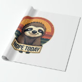 Papier Cadeau Paresseux Grincheux Vintage Drôle Design De T-Shir (Déroulé)