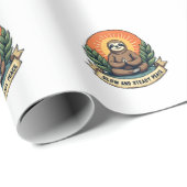 Papier Cadeau Paresseux méditant Design humoristique vintage dét (Coin rond)