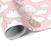 Papier Cadeau Paresseux Mignons (Coin rond)