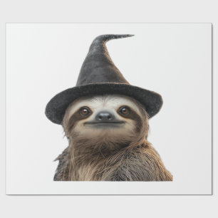 Papier Cadeau Paresseux portant un chapeau de sorcière d'Hallowe