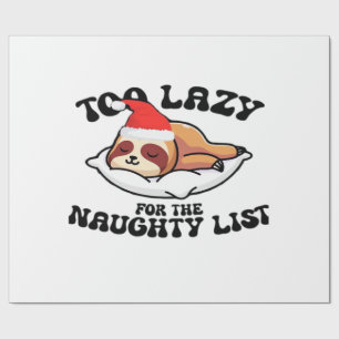 Papier Cadeau Paresseux trop paresseux pour la liste des vilains