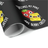 Papier Cadeau Parfois Mes Puns Sont Berry Cheesy Dark BG (Coin rond)