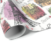 Papier Cadeau Paris (Coin rond)