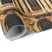 Papier Cadeau Paris à l'ancienne, francé, antique, antique, (Coin rond)