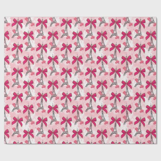 Papier Cadeau Paris Avec Un Bow (Plat)