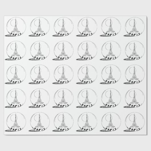 Papier Cadeau paris dans une boule de verre (Plat)