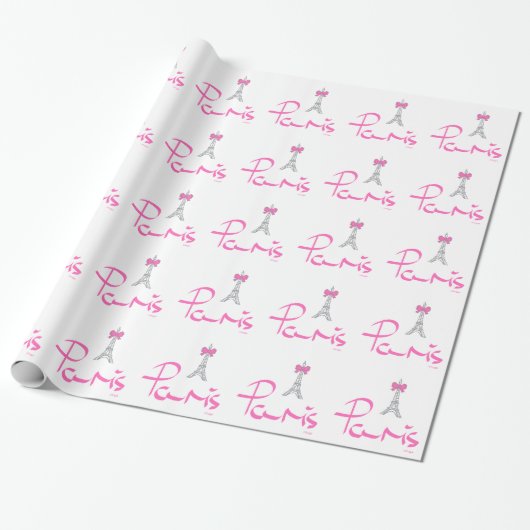 Papier Cadeau Paris-France-avec-la-Bow-Rose (Déroulé)