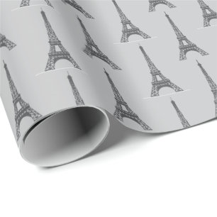Papier cadeau Paris gris France