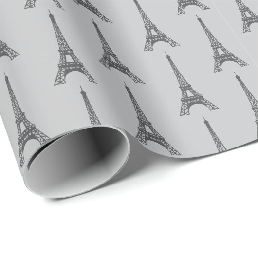Papier cadeau Paris gris France (Coin rond)