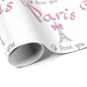 Papier Cadeau Paris Je vous aime (Coin rond)