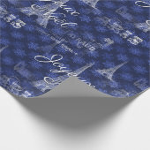 Papier Cadeau Paris Joyeux Noel Papier d'enveloppement bleu Noël (Coin)