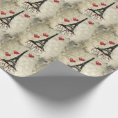 Papier Cadeau Paris, la Tour Eiffel et le Parchemin des Ballons  (Coin)