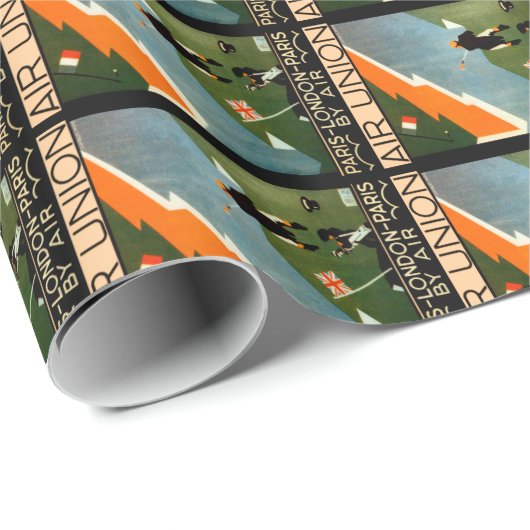 Papier Cadeau Paris - Londres - Paris par Air (Coin rond)