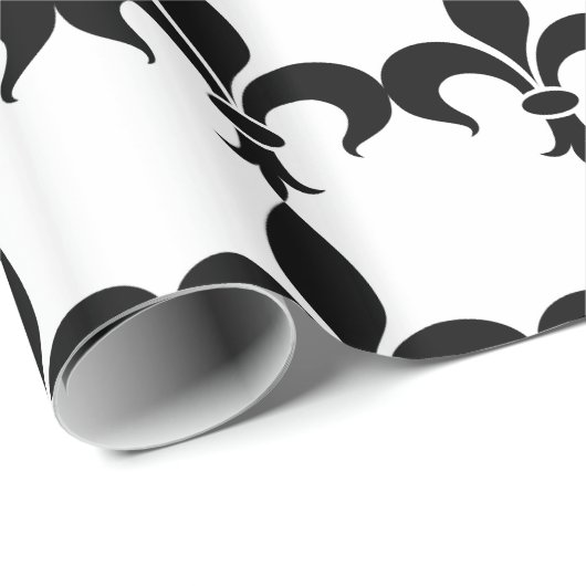 Papier Cadeau Paris Thème Fleur de Lis Papier à enveloppement (Coin rond)