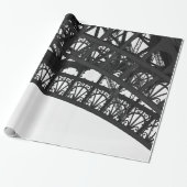 Papier Cadeau Paris Tour Eiffel Papier noir et blanc (Déroulé)