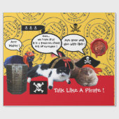 PAPIER CADEAU PARLER DE CHATS DE PIRATE, PIRATES ANCIENS CARTES (Plat)