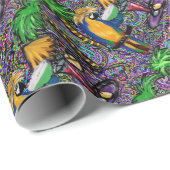 Papier Cadeau Parrot Beach Party (Coin rond)