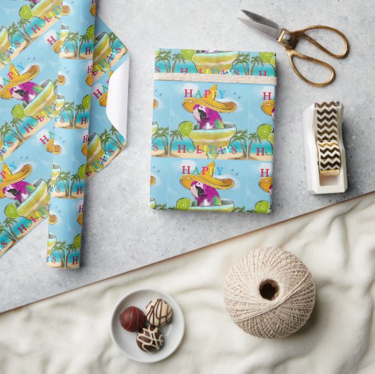 PAPIER CADEAU PARROTS (Artisanat)