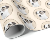 Papier Cadeau Parson Jack Russell Terrier Peinture - Chien Art (Coin rond)