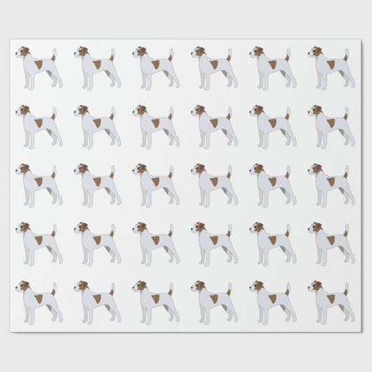 Papier Cadeau Parson Russell Terrier Chien de race Illustration (Plat)