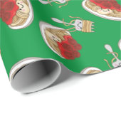 Papier Cadeau Parti Anniversaire de enfant de Cute Spaghetti Kaw (Coin rond)