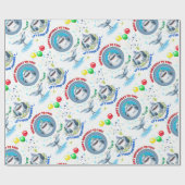 Papier Cadeau Parti Anniversaire de enfant du thème requin (Plat)