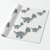 Papier Cadeau Parti Boho Dinosaur mignonne et moderne (Déroulé)