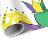 Papier Cadeau Parti Mardi Gras (Coin rond)